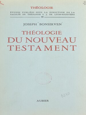 cover image of Théologie du Nouveau Testament